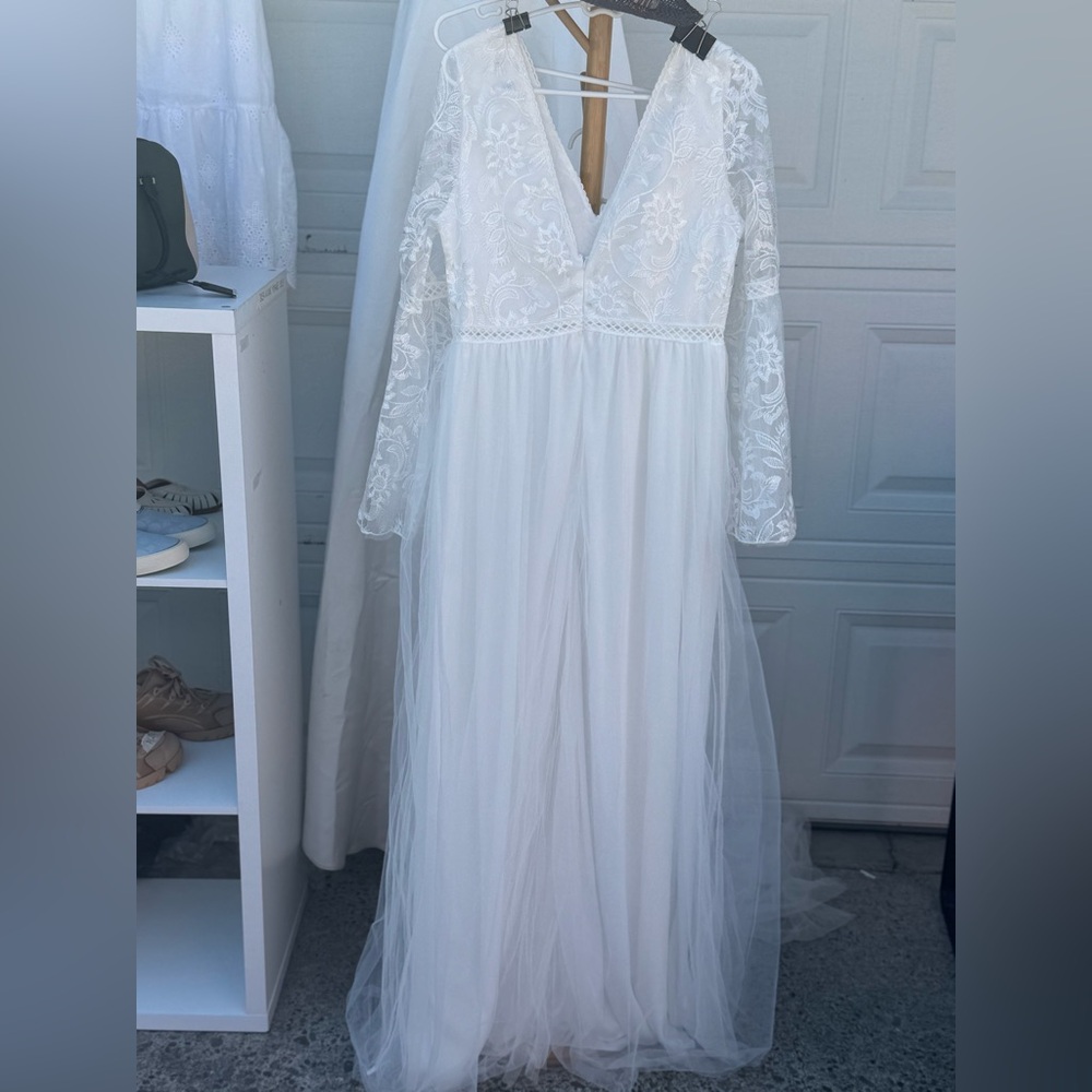 Elegant White Lace Gown